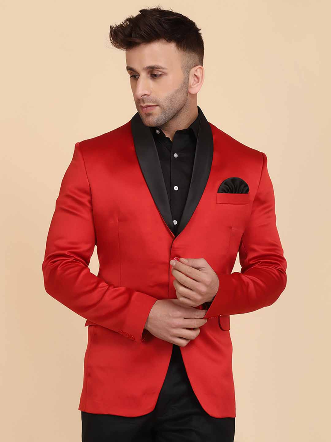 Red Tuxedo Blazer - Tahvo India