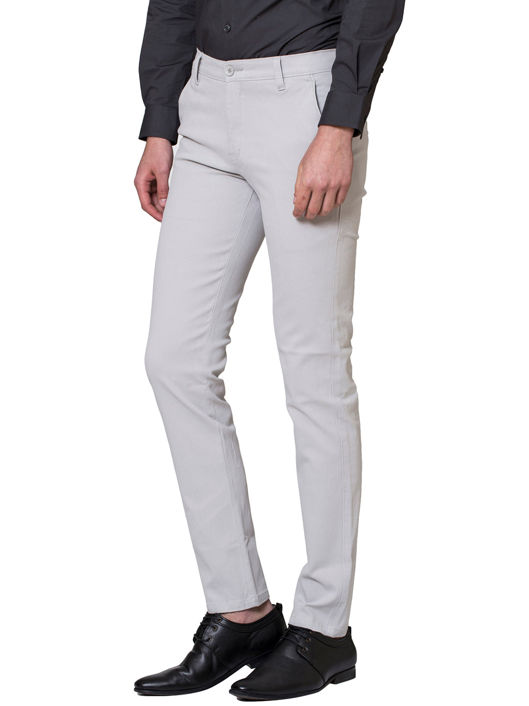 Men Grey Solid Trousers - Tahvo India