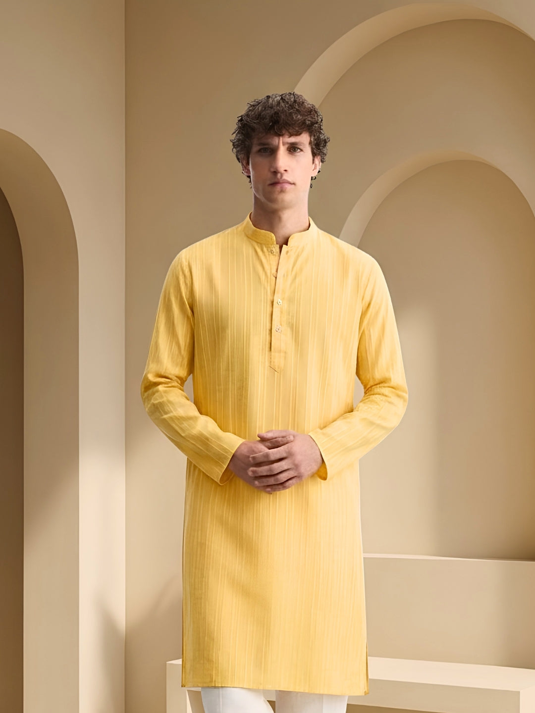 Men Yellow Kurta