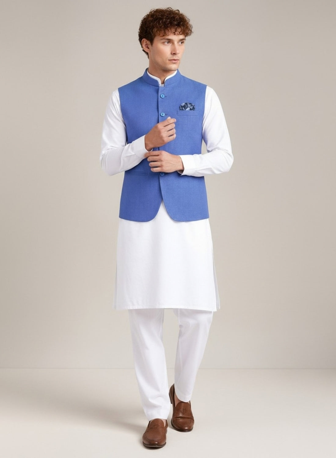 Men Blue Nehru Jacket