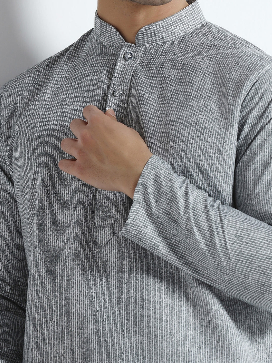 Men Grey stripes kurta