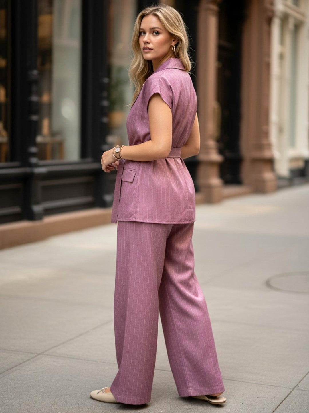 Pinstriped Purple Coord set