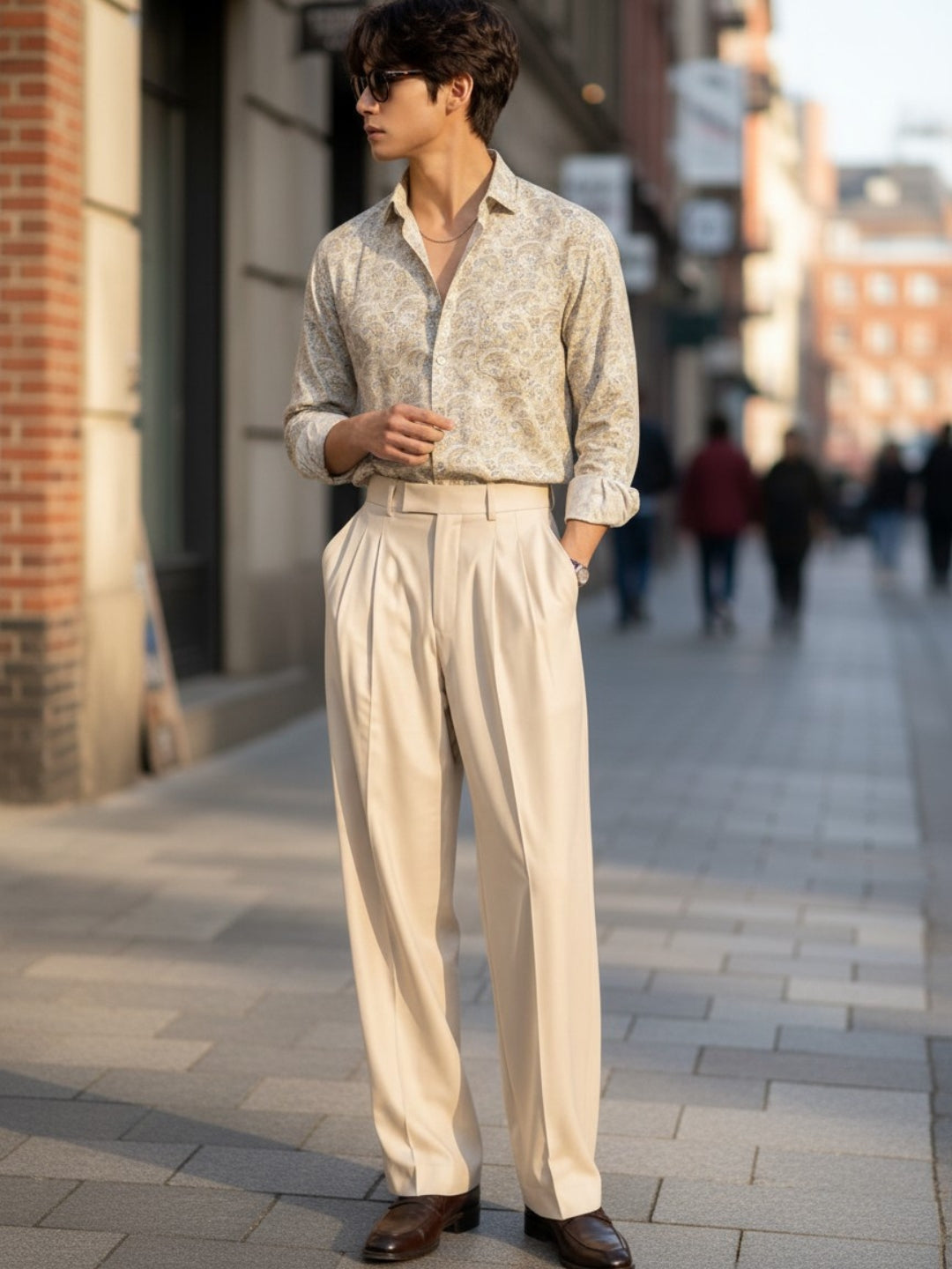 Men White Printed Shirt