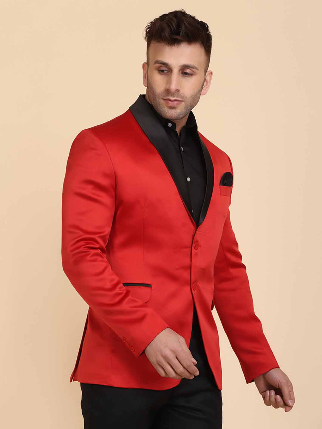 Red Tuxedo Blazer - Tahvo India