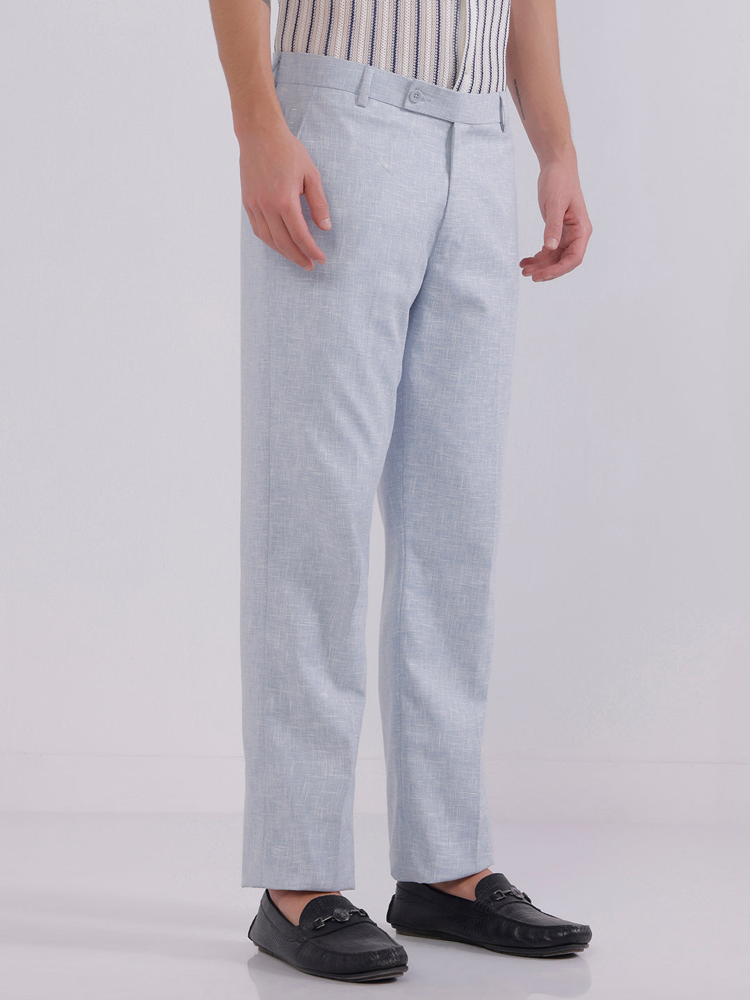 Men Blue linen trousers