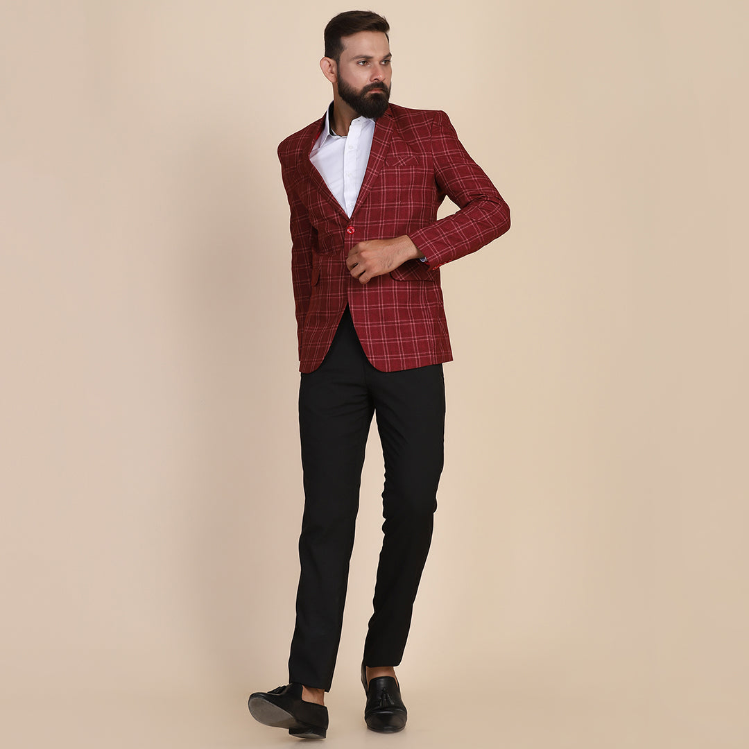 Tweed Check Men Suit