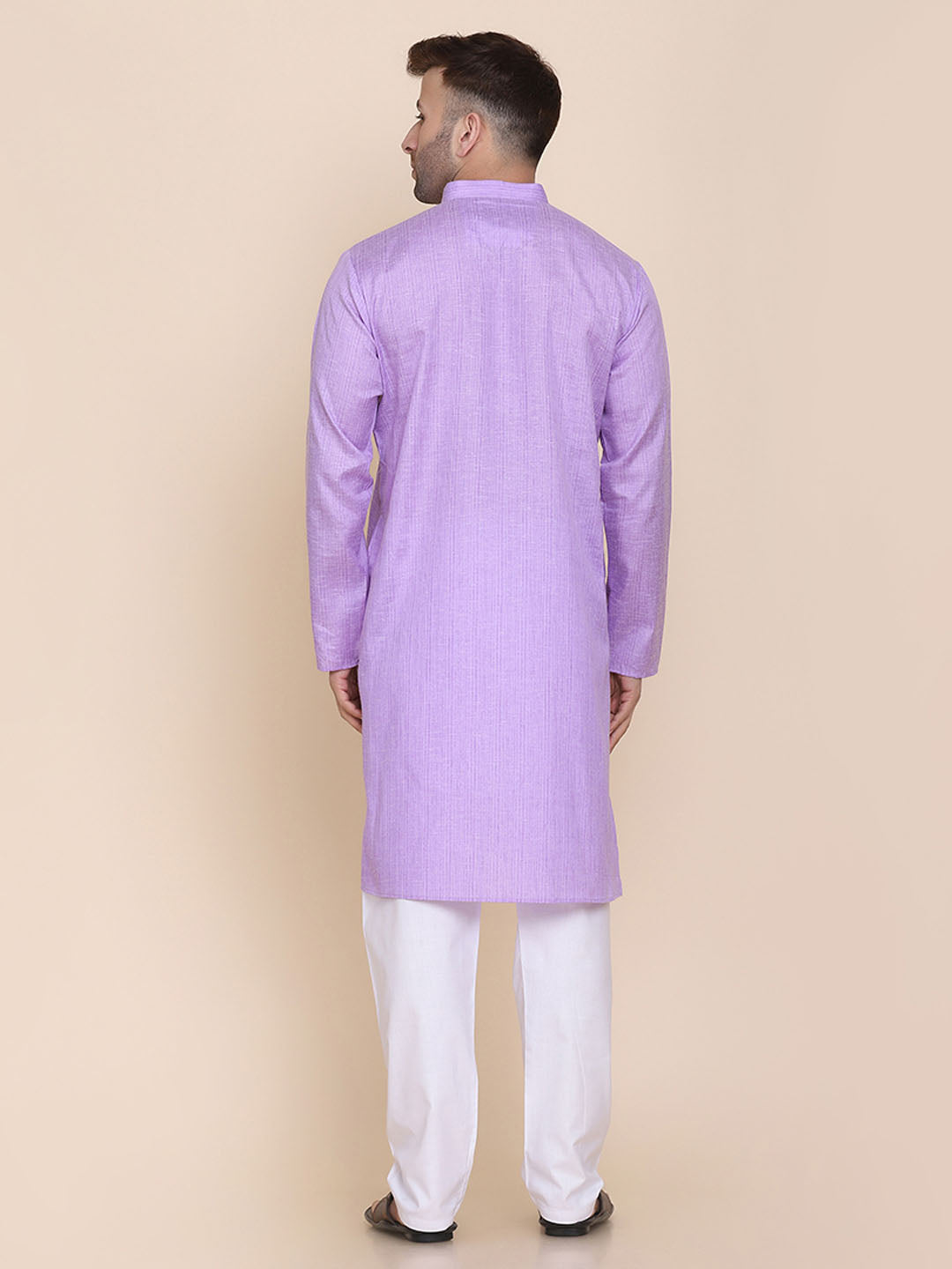 Men Purple Solid Kurta - Tahvo India