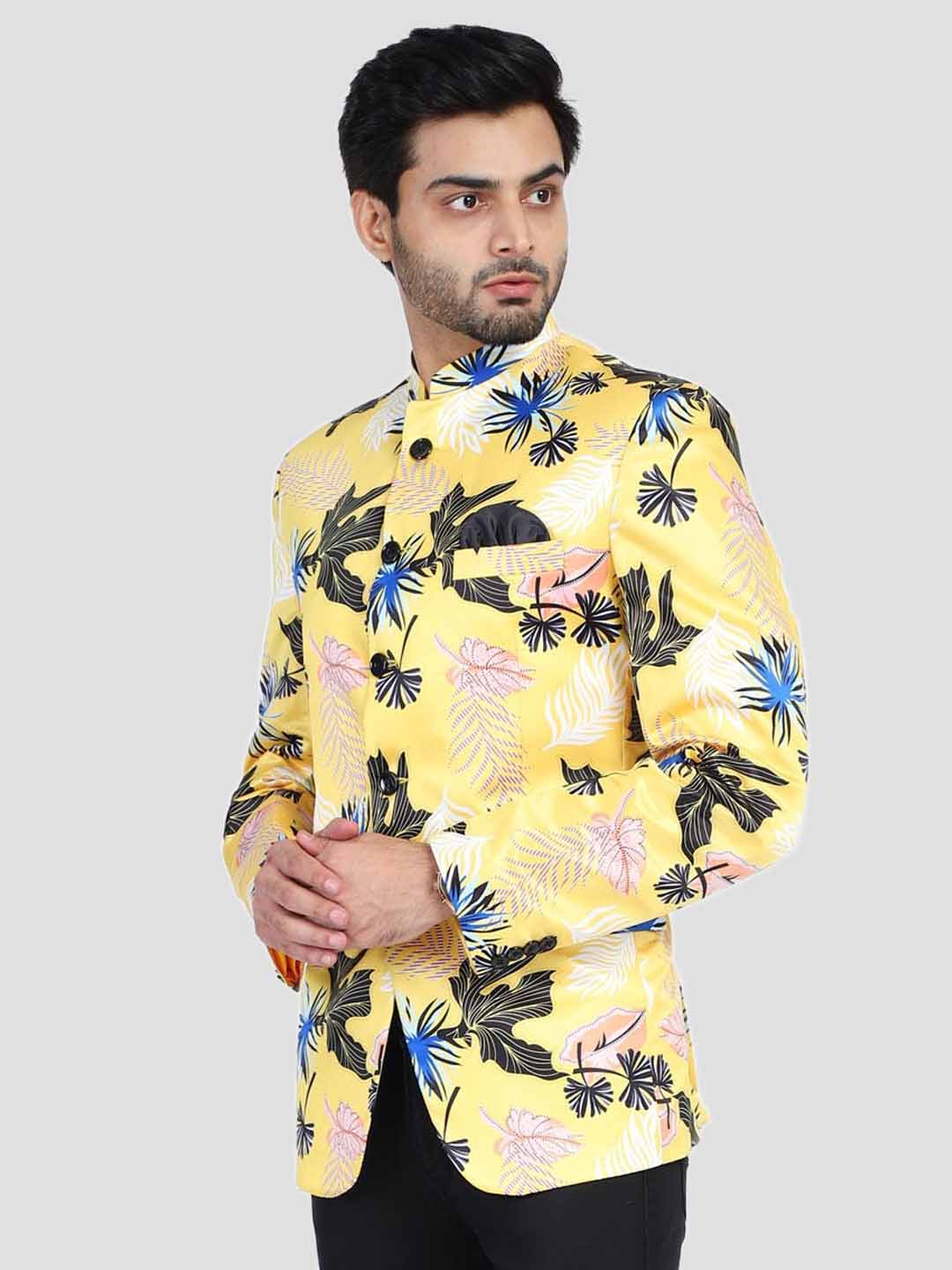Men Printed Men Blazer With Hanky