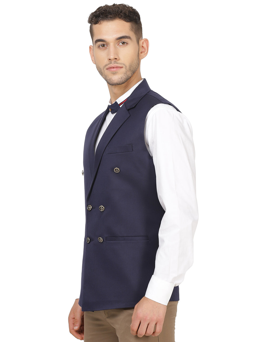 Navy Blue Waist Coat - Tahvo India