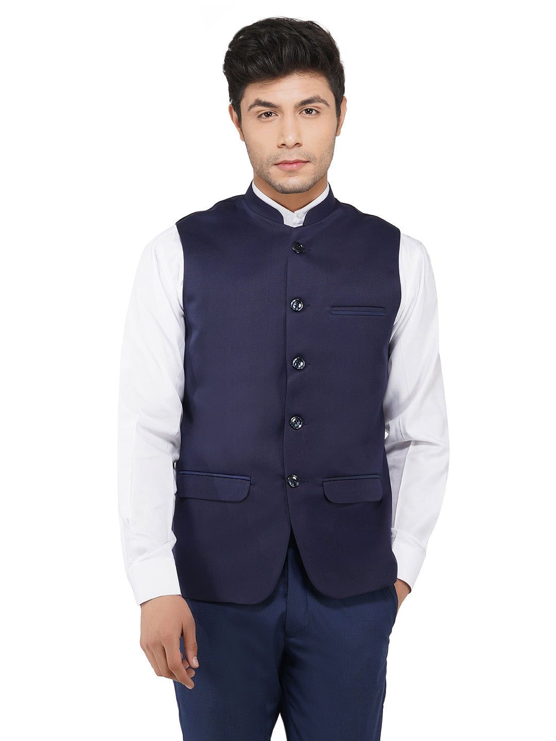 Men Blue Nehru Jacket - Tahvo India