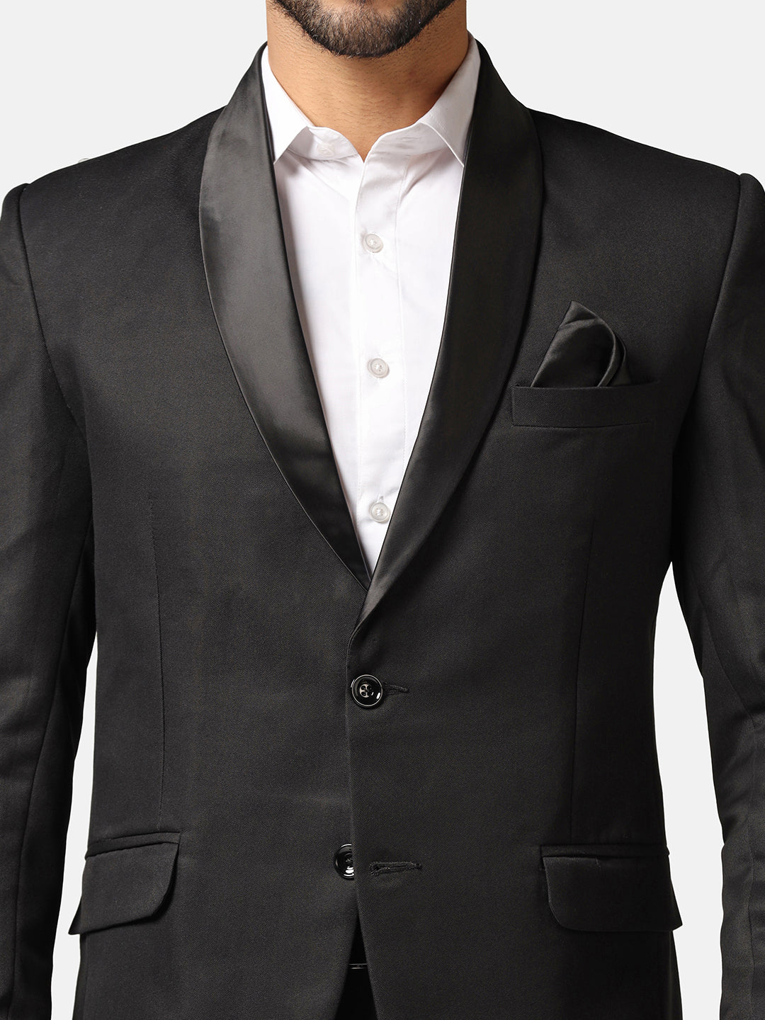 Men Black Tuxedo Blazer - Tahvo India