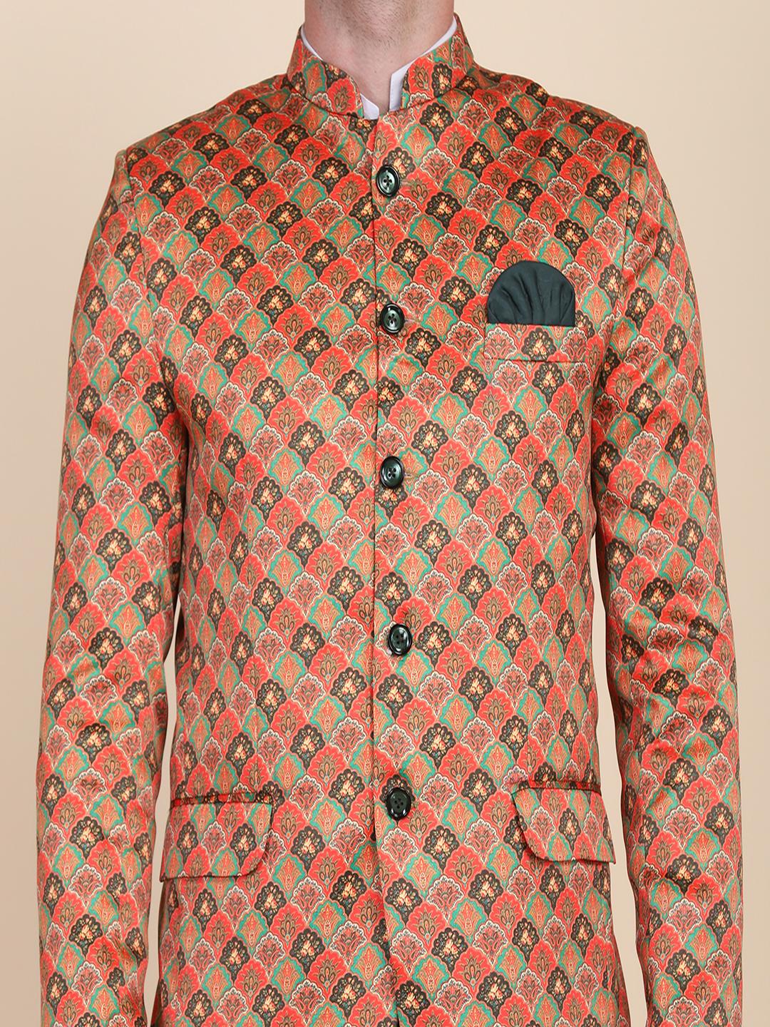 Men Printed Bandgala Blazers - Tahvo India