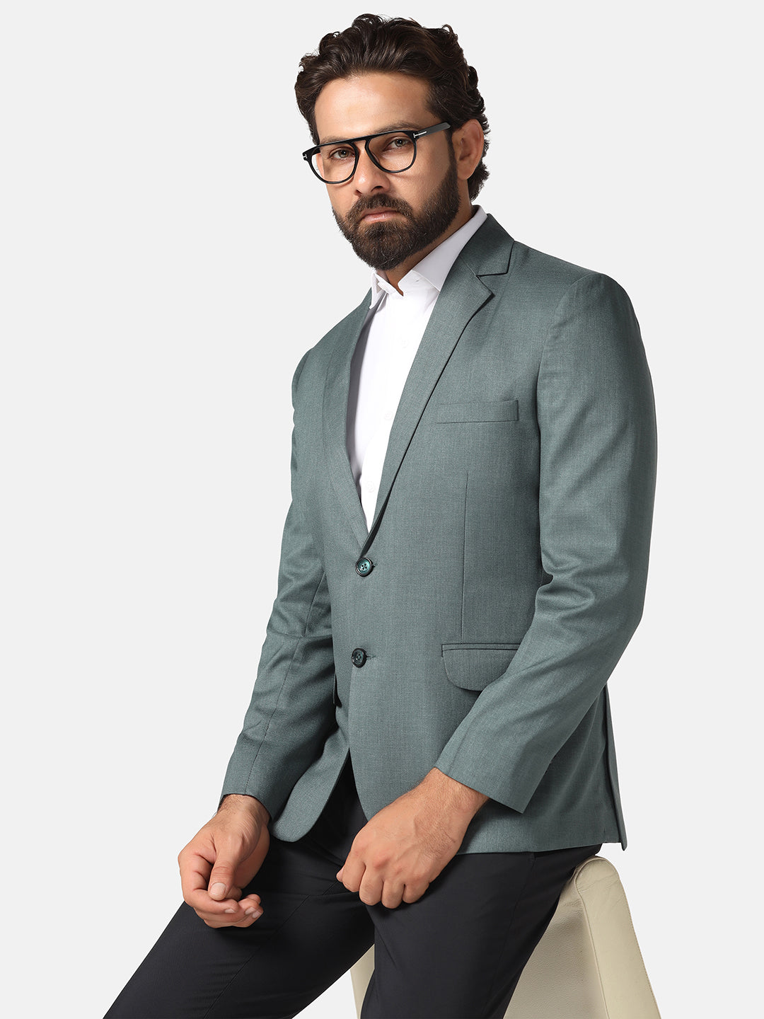 Men Green solid Blazer - Tahvo India