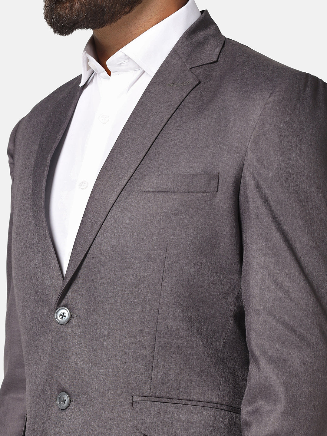 Men Grey solid Blazer - Tahvo India