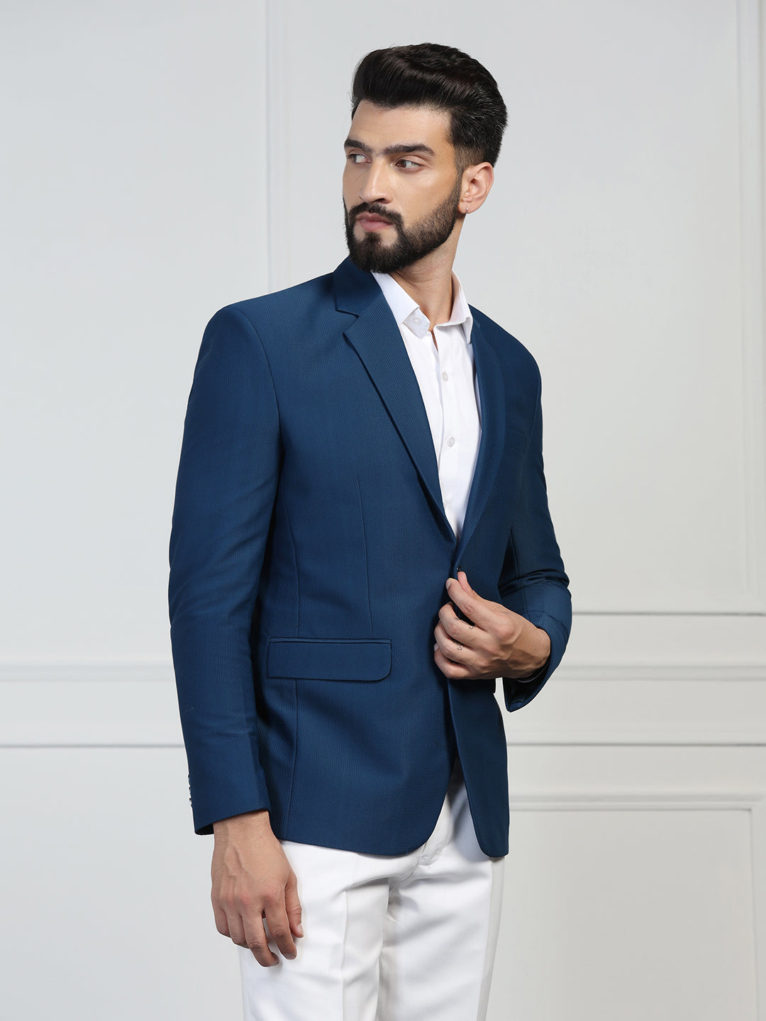 Men Corduroy Blue Blazer - Tahvo India