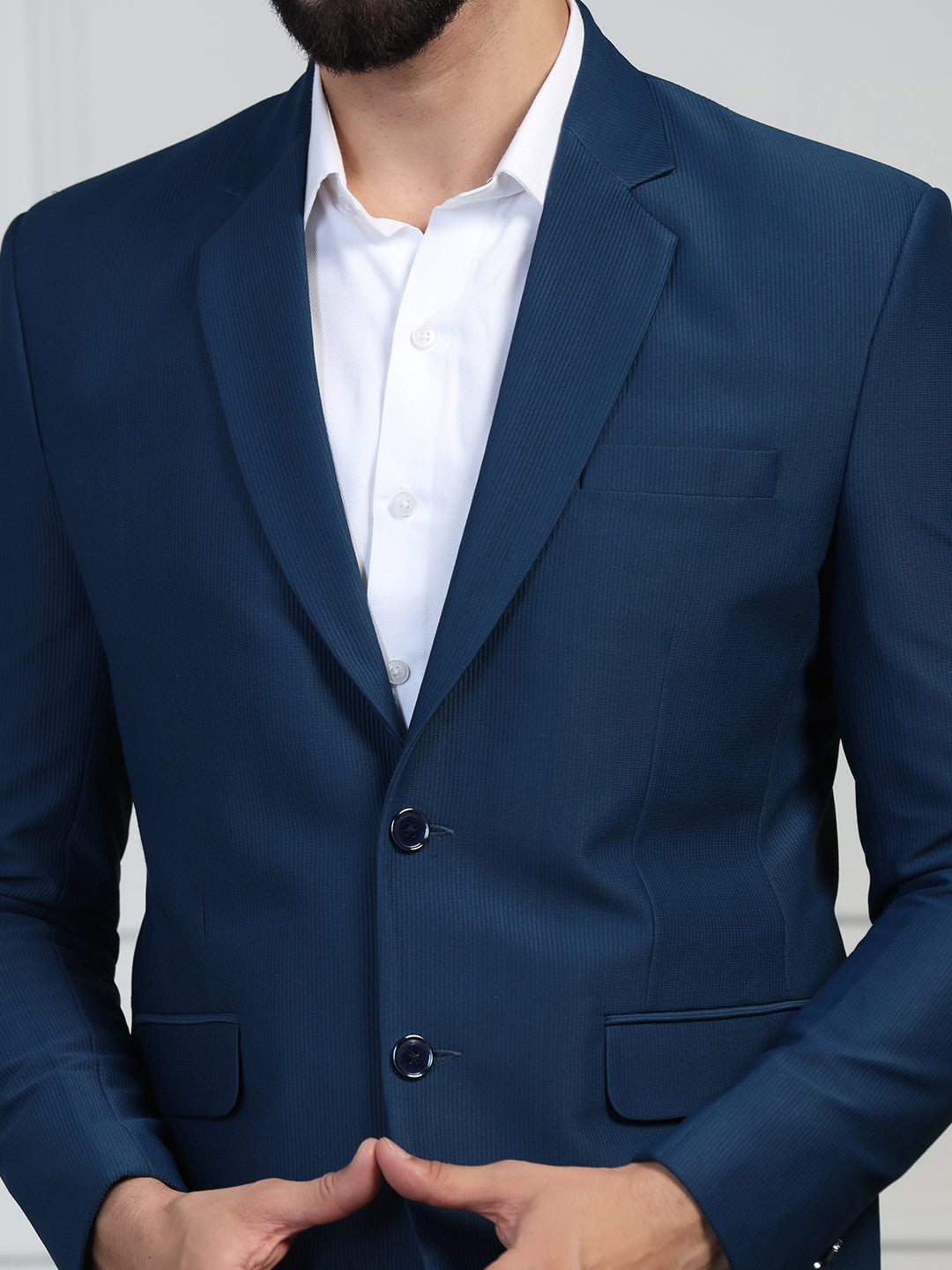 Men Corduroy Blue Blazer - Tahvo India