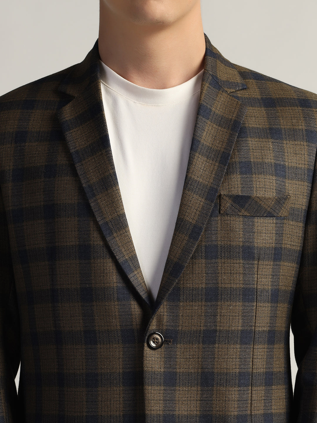 Men's Brown Checked Tweed Blazer - Tahvo India