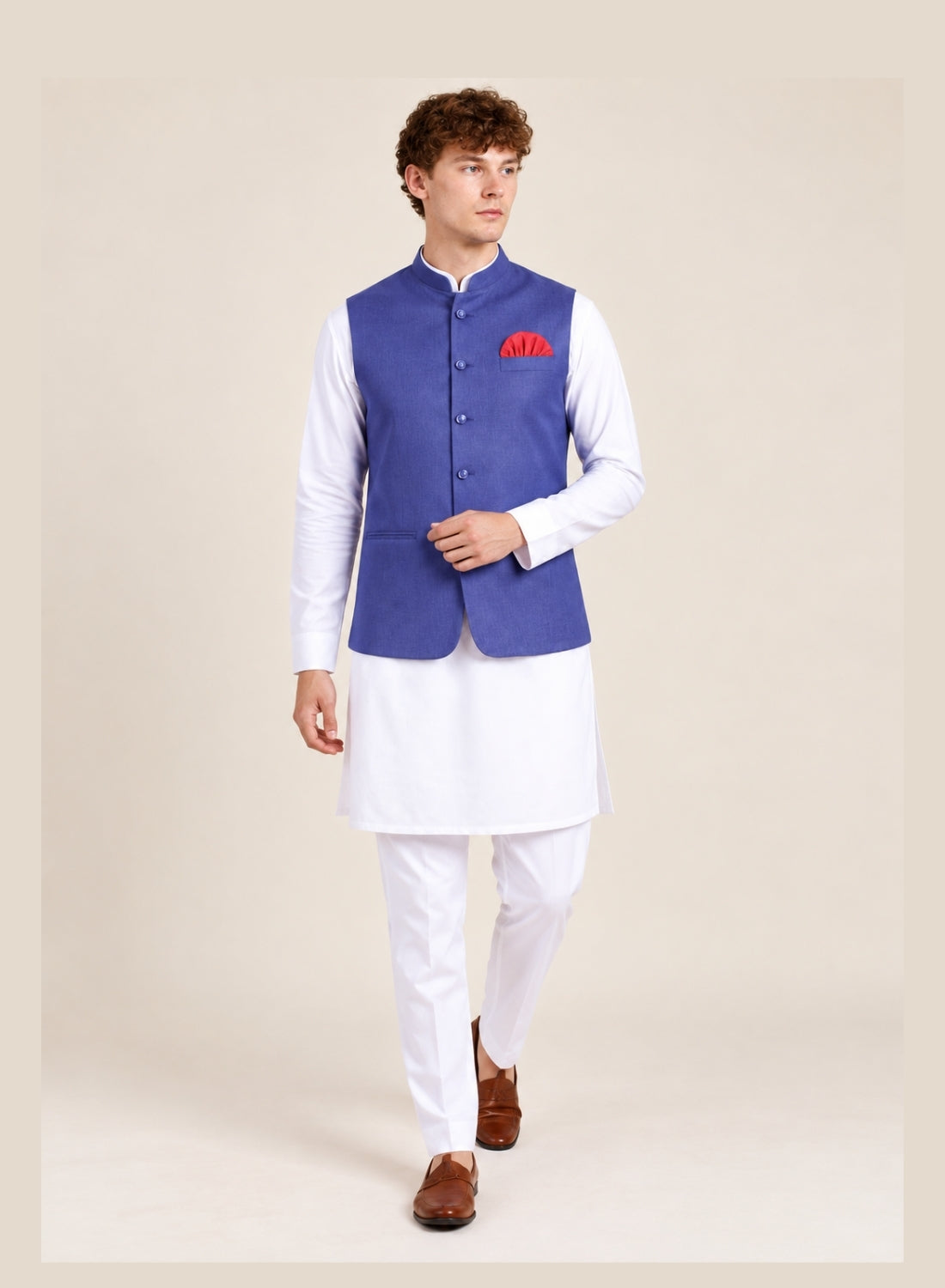 Men Purple 5 Button Nehru Jacket