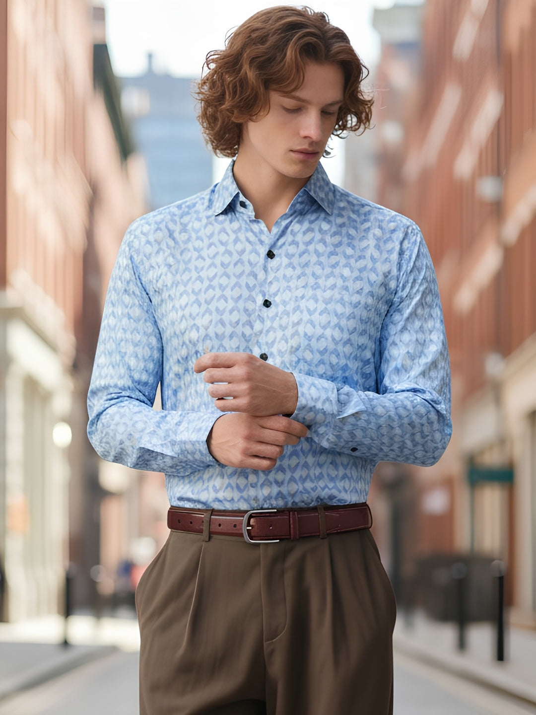 Men Ink Blue Printed Shirt
