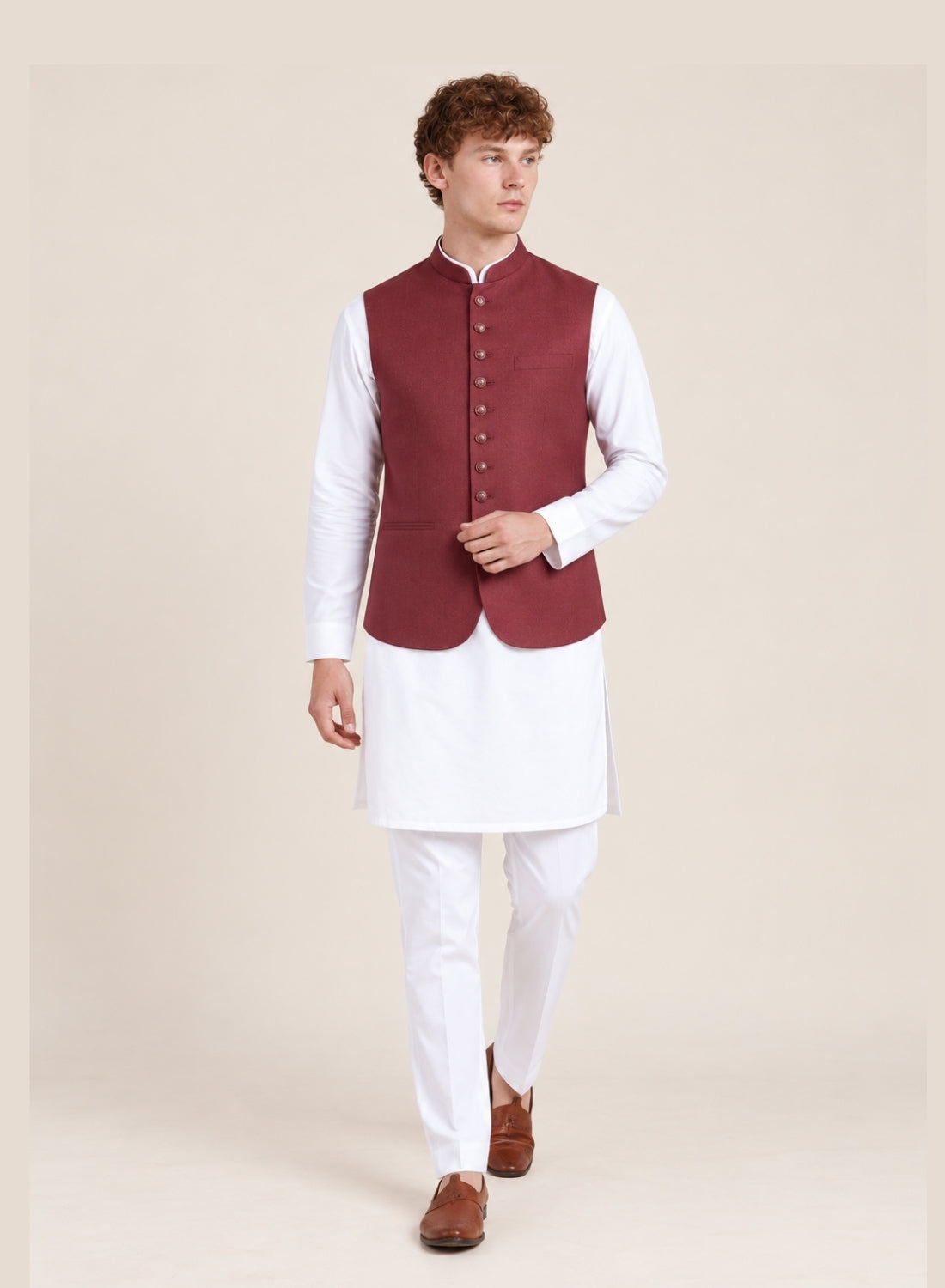 Men Kurta Set With Jacket