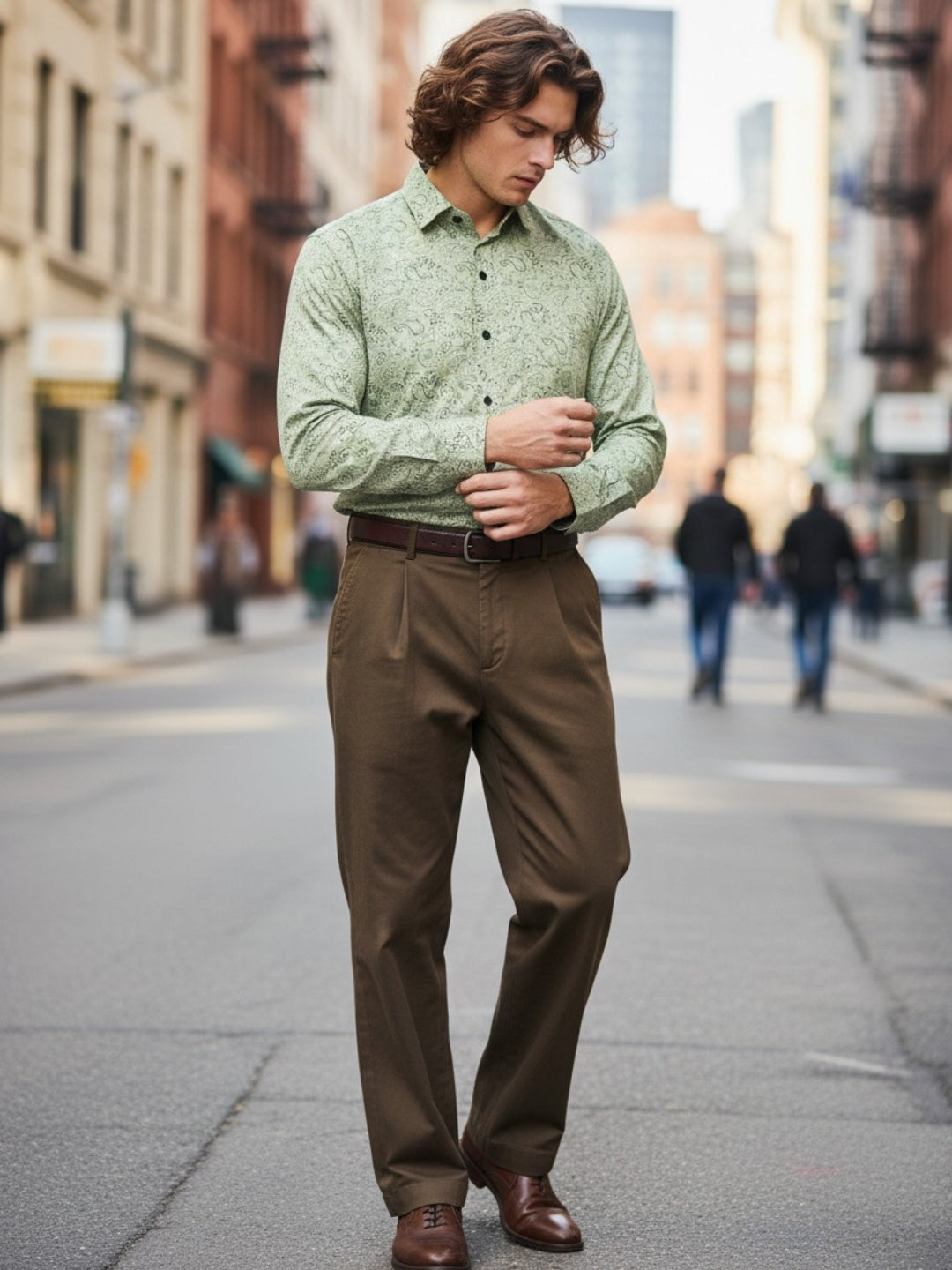 Men Green Printed Shirt