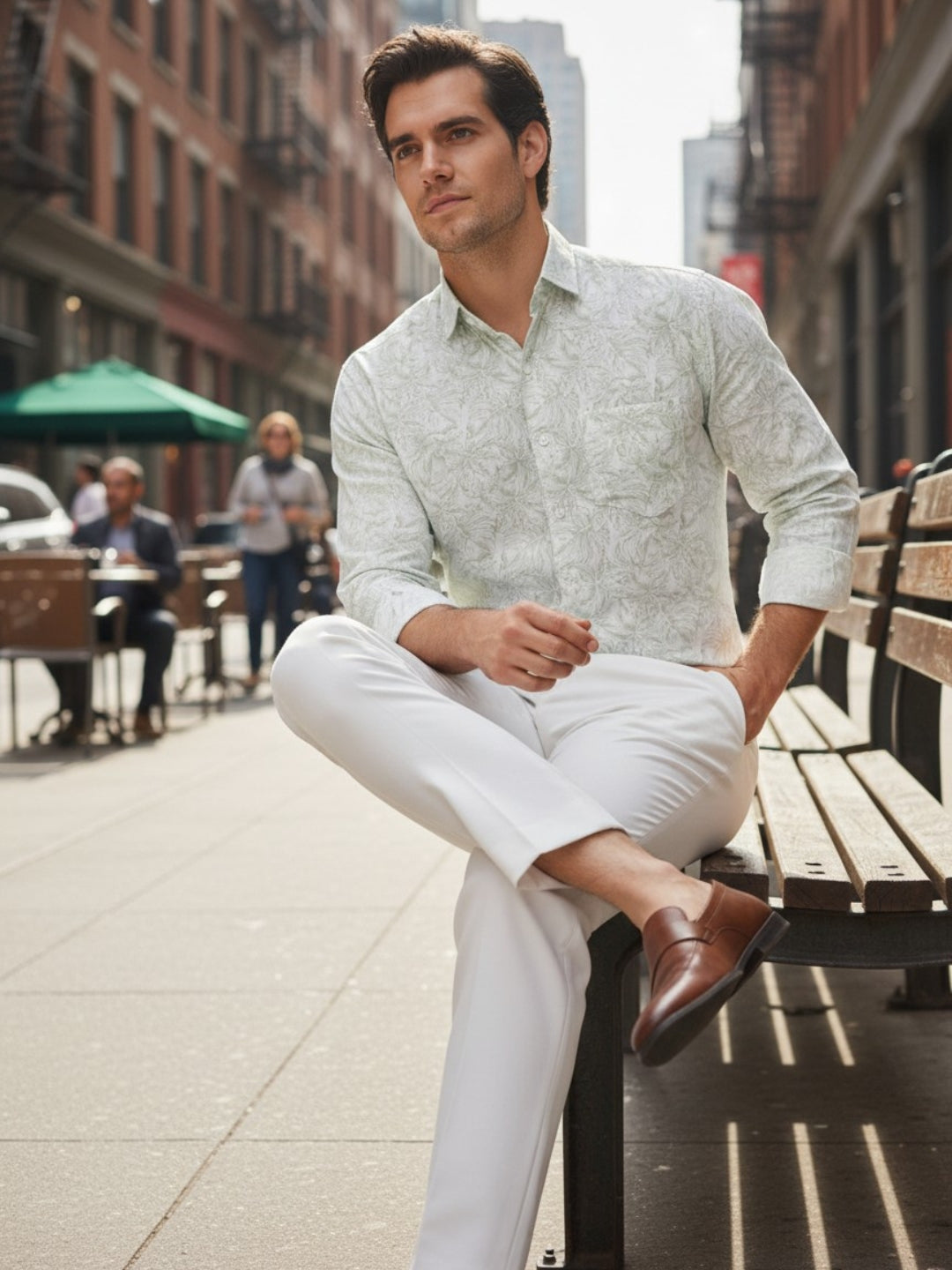 Men Green Printed Shirt