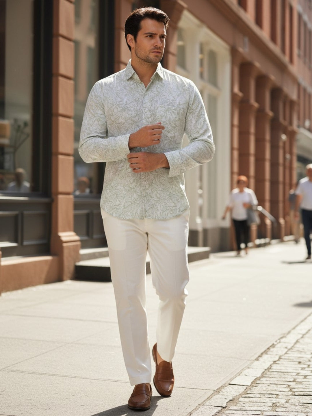 Men Green Printed Shirt