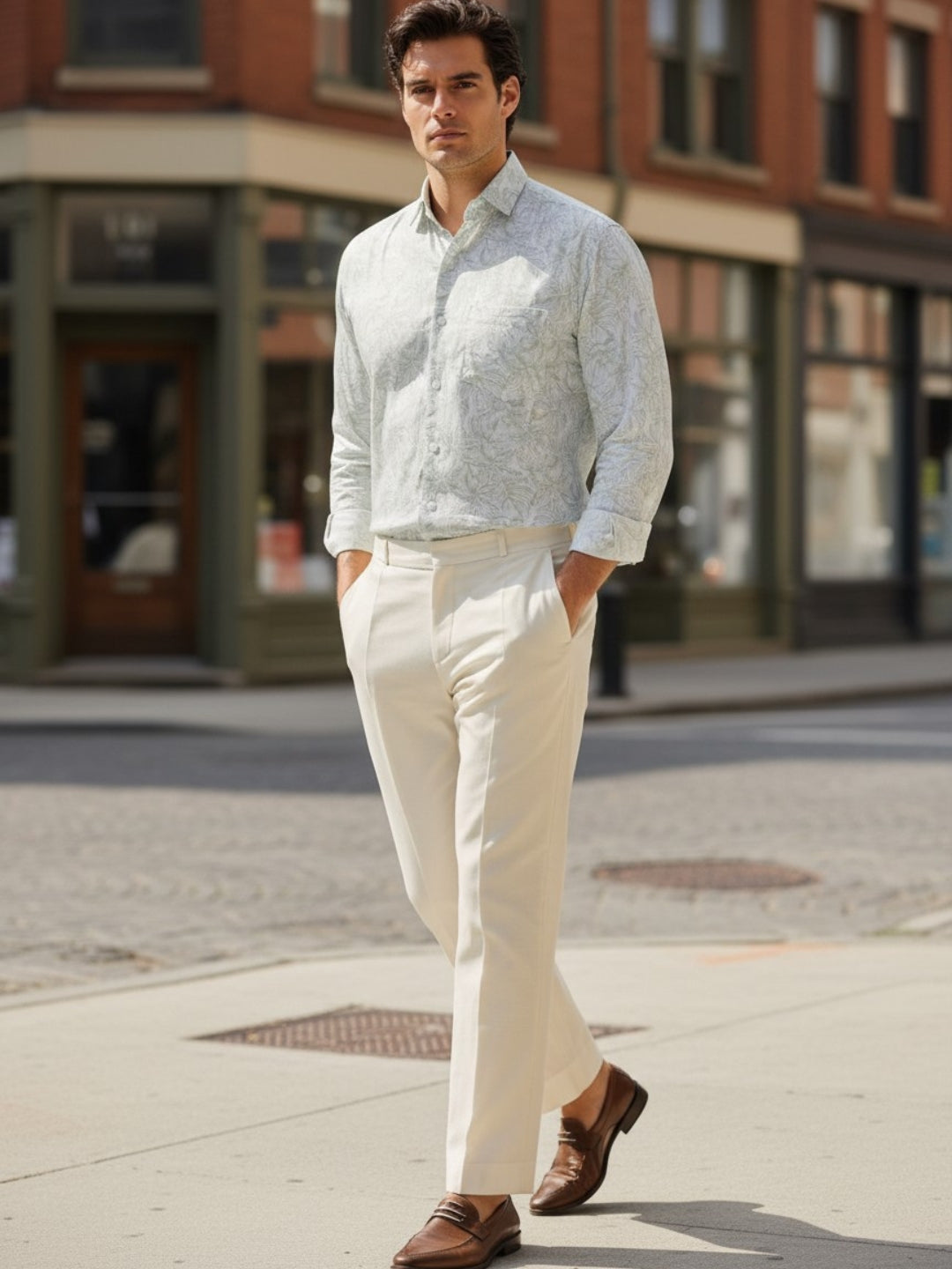Men Green Printed Shirt
