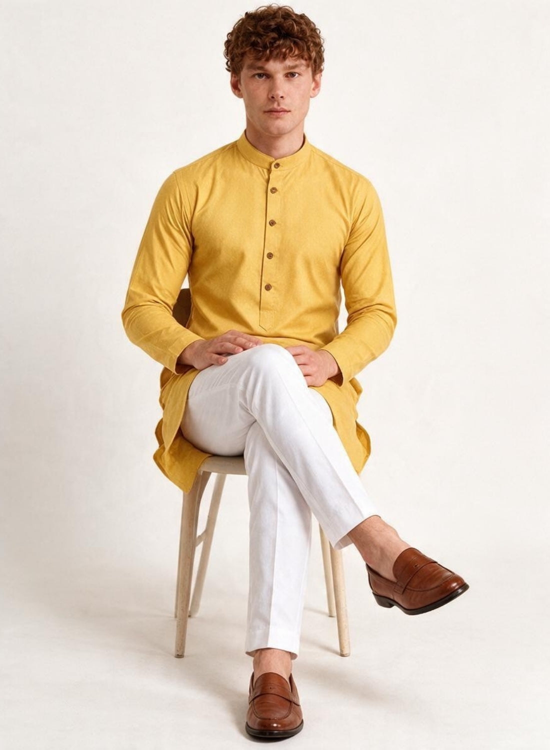 Men Yellow Kurta Set