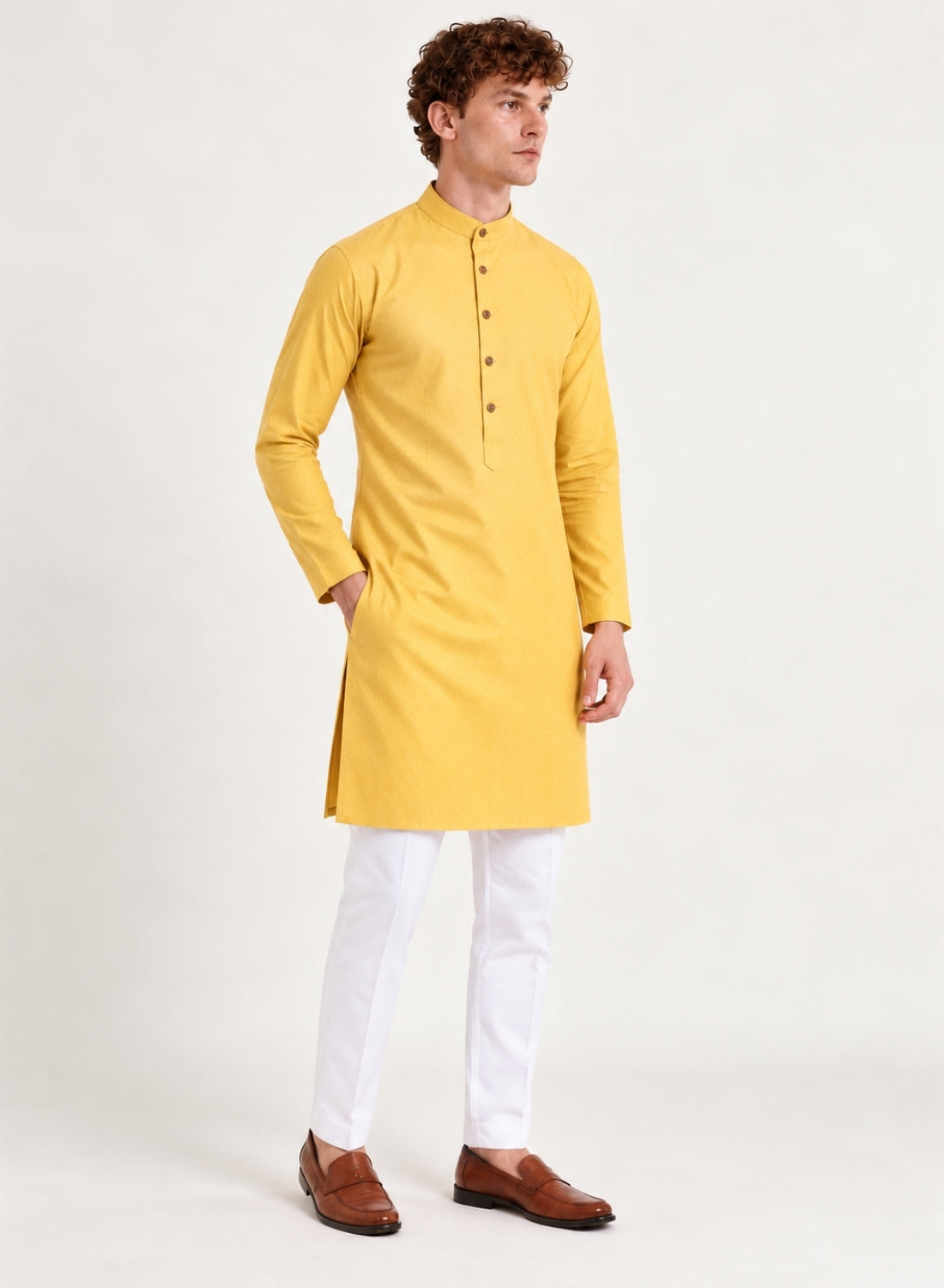 Men Yellow Kurta Set