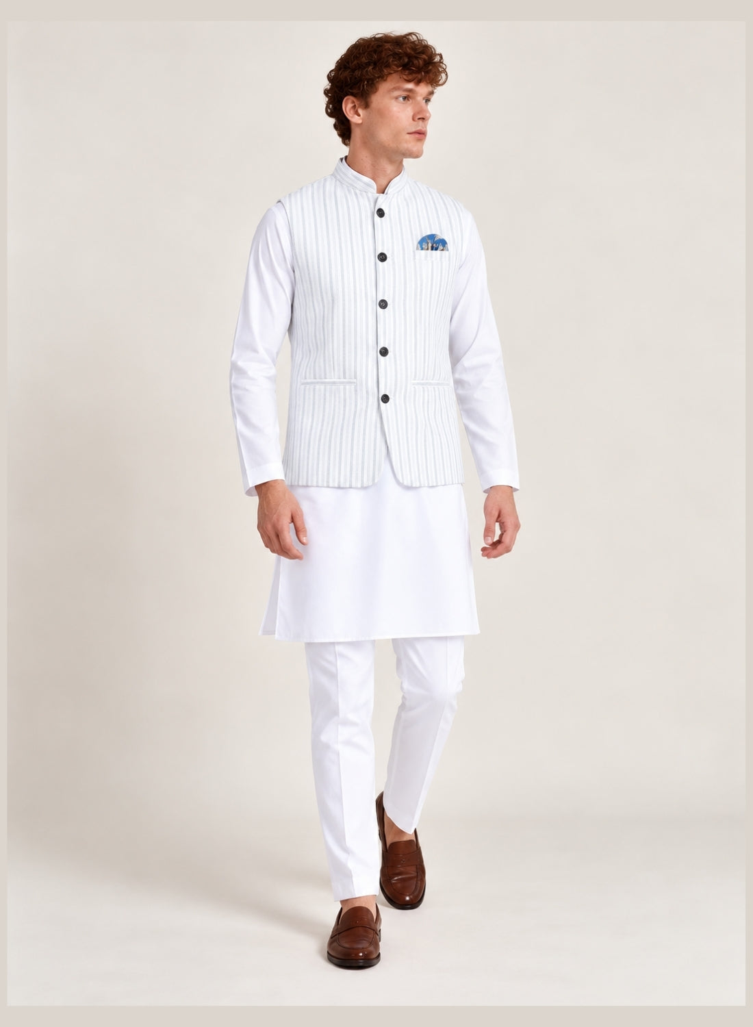 Men Kurta Set With Jacket