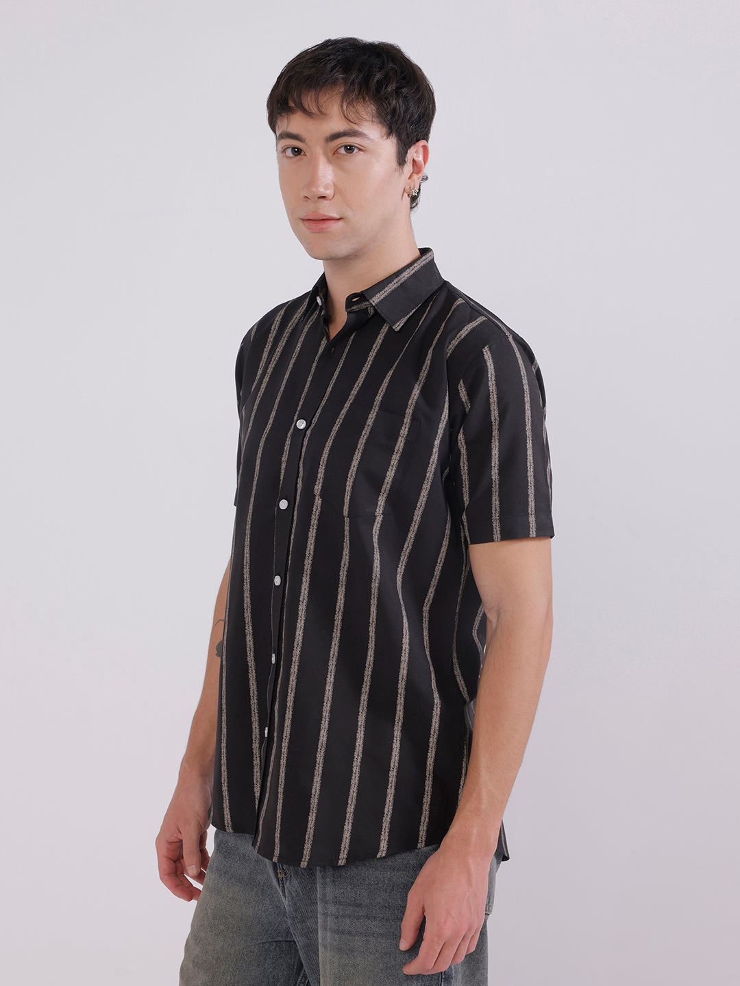 Mens coffee brown regular fit shirt