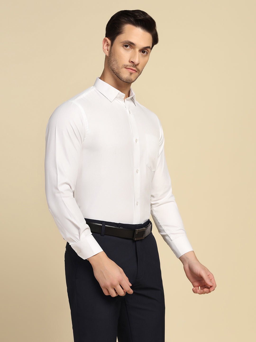 Men White Textured Shirt - Tahvo India