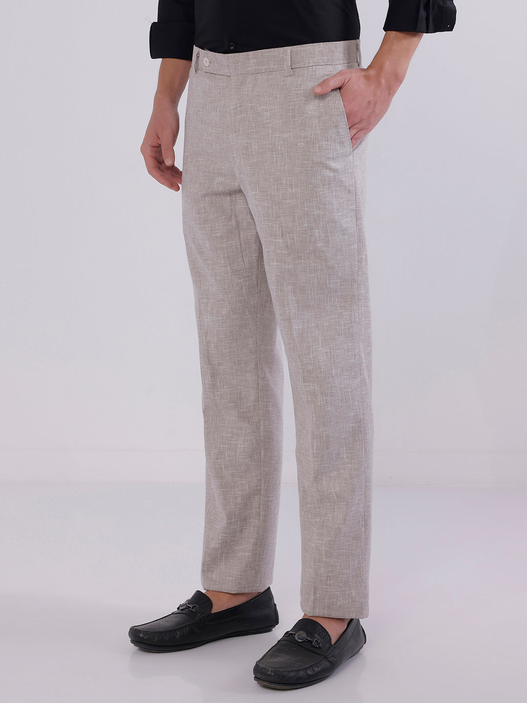 Men Regular fit linen trousers