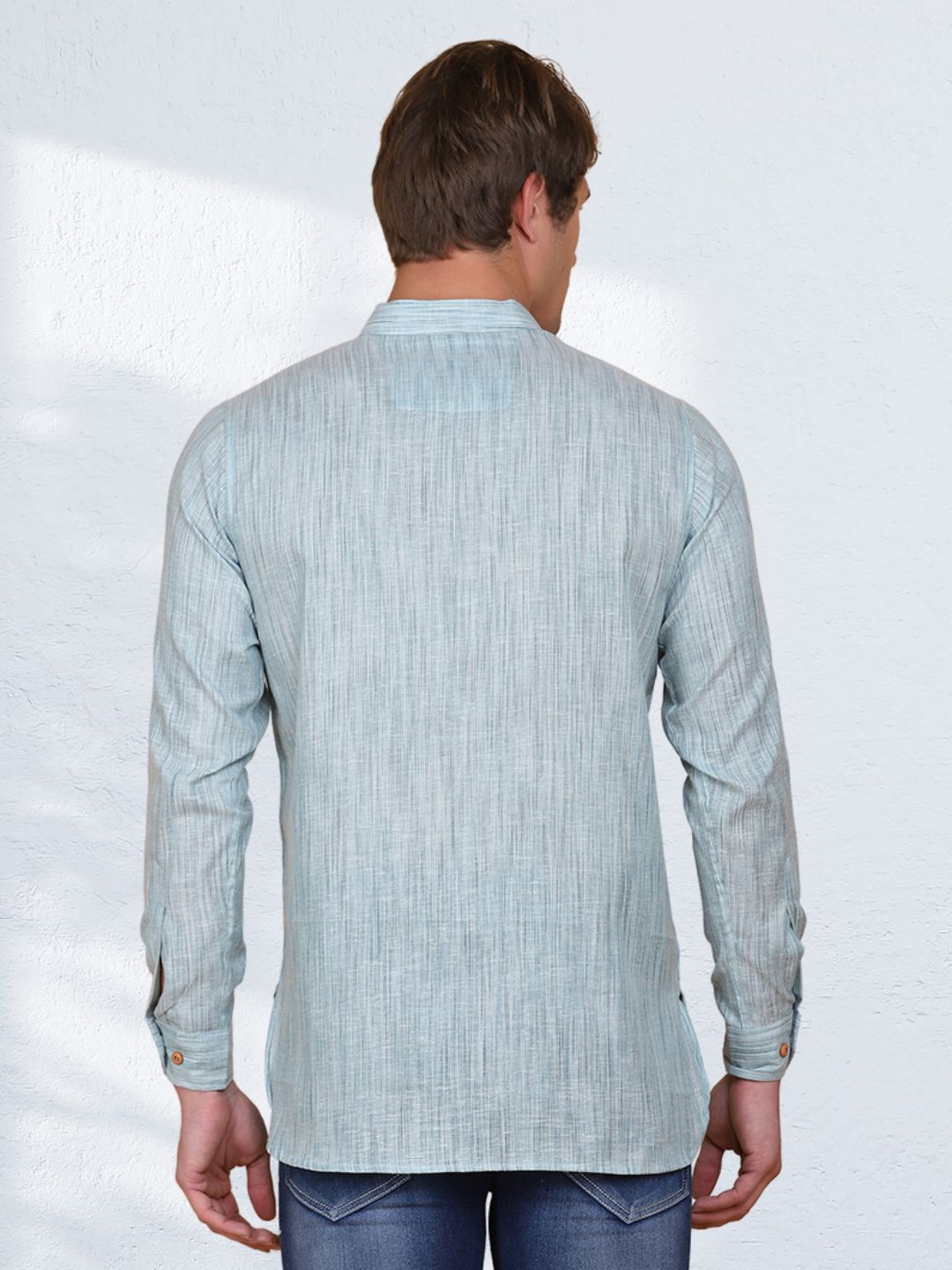 Men Green Slim Fit Kurta Shirt