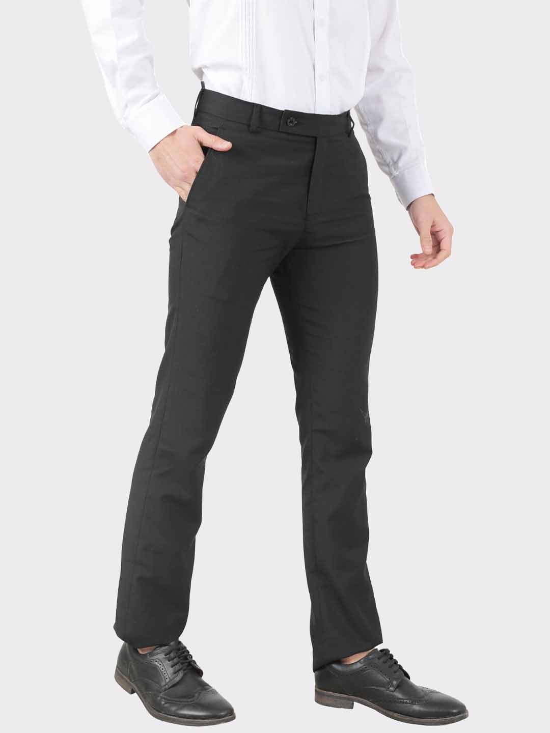 Black Lycra Formal Trousers - Tahvo India