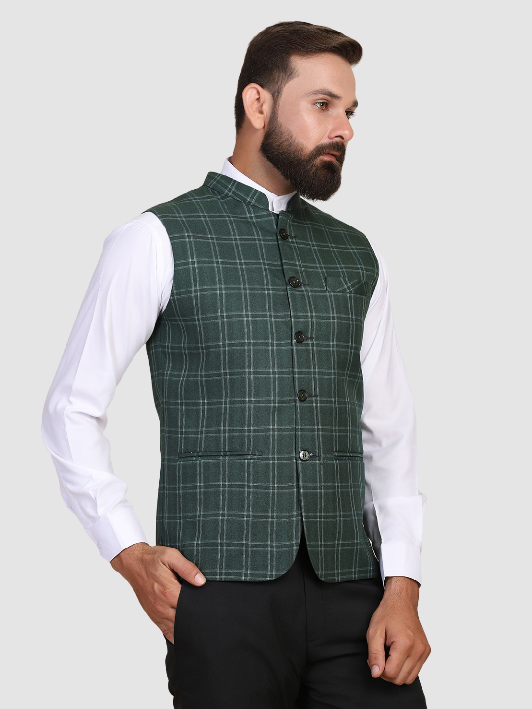 Men Green Tweed Modi Jacket