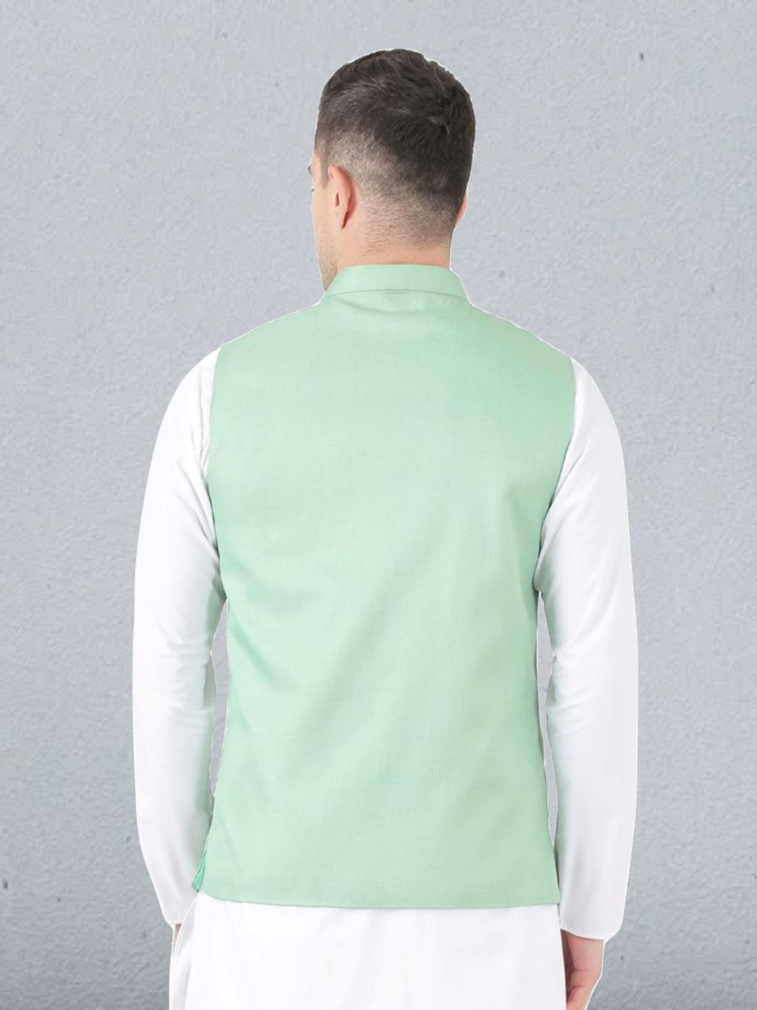 Men Green Angrakha Nehru Jacket - Tahvo India