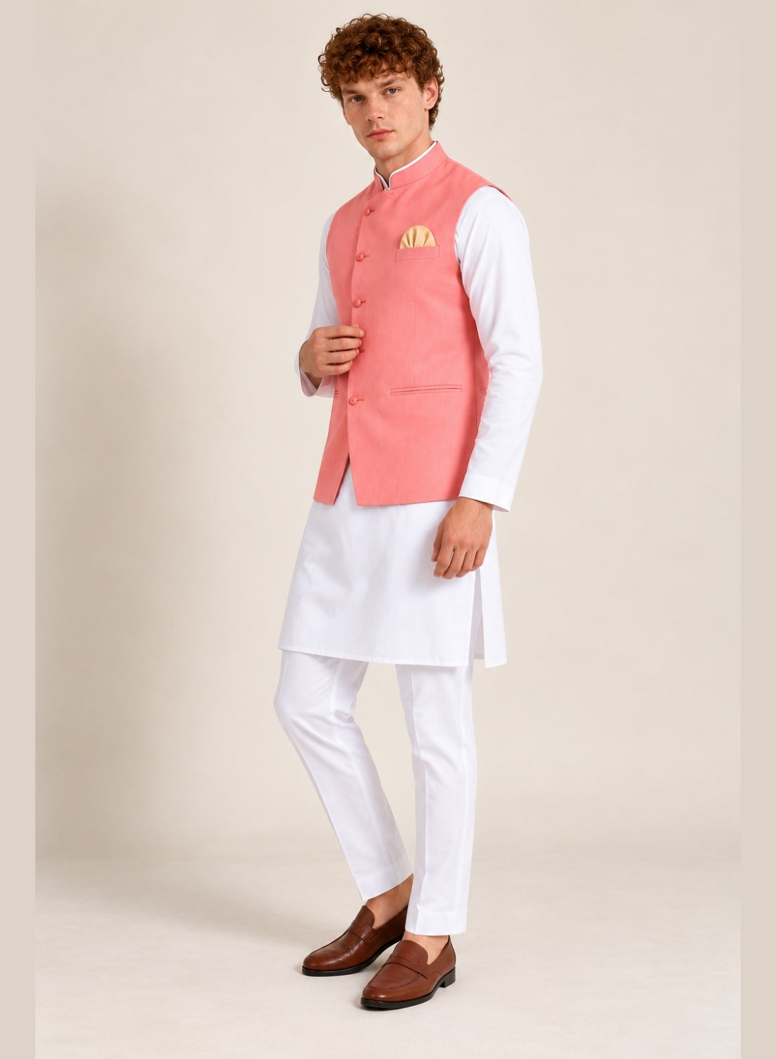 Men Kurta Set With Jacket