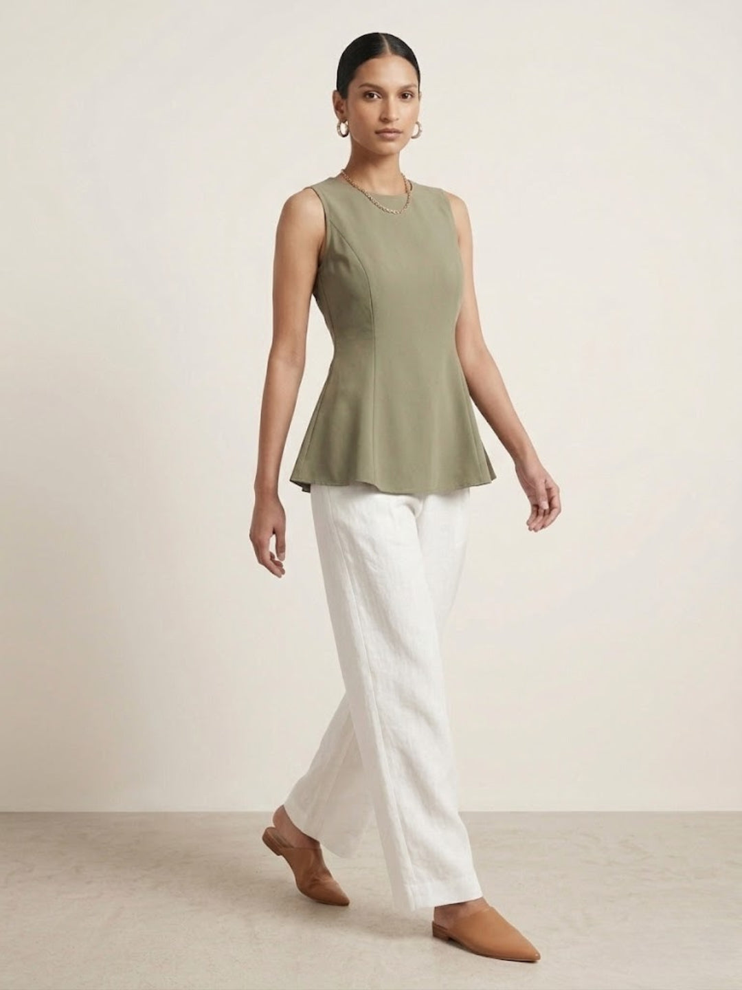 Green Peplum Top