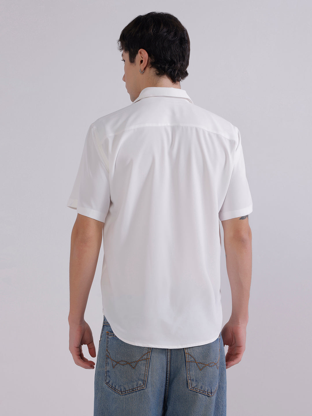 Men White Boxy Shirt