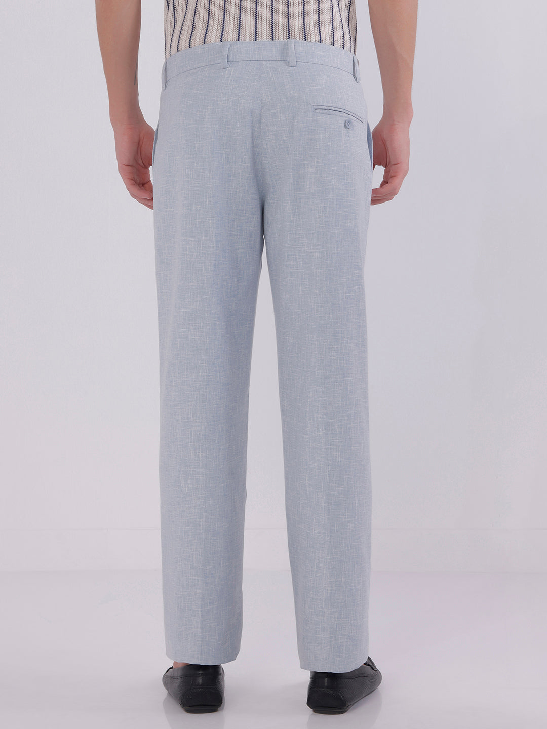 Men Blue linen trousers