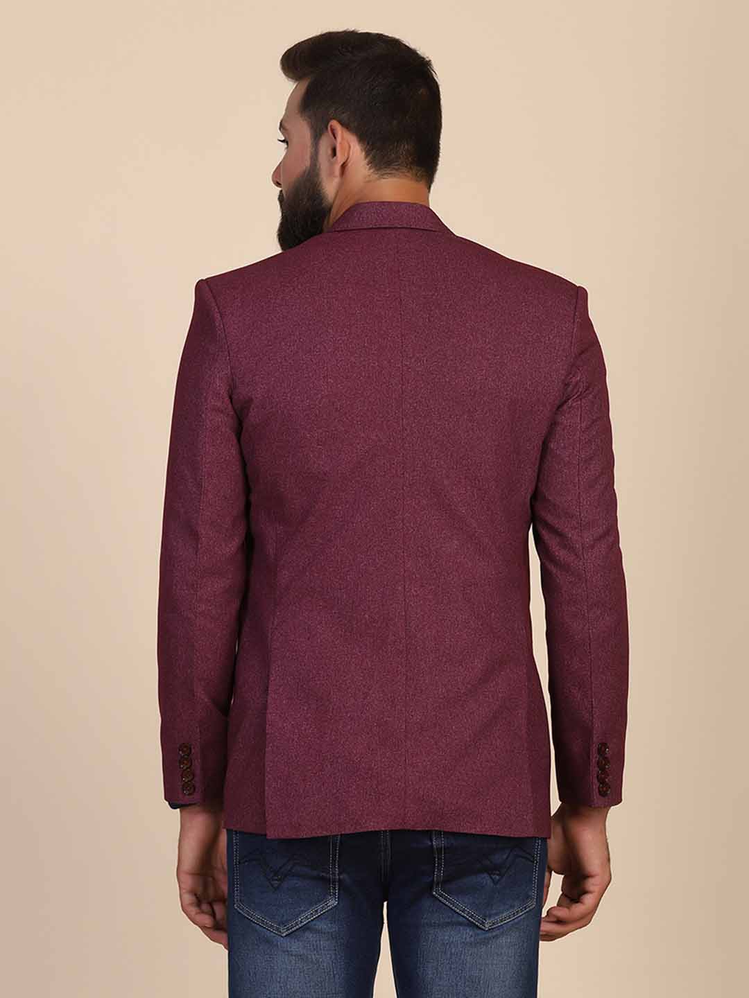 Men Suede Maroon Blazer - Tahvo India