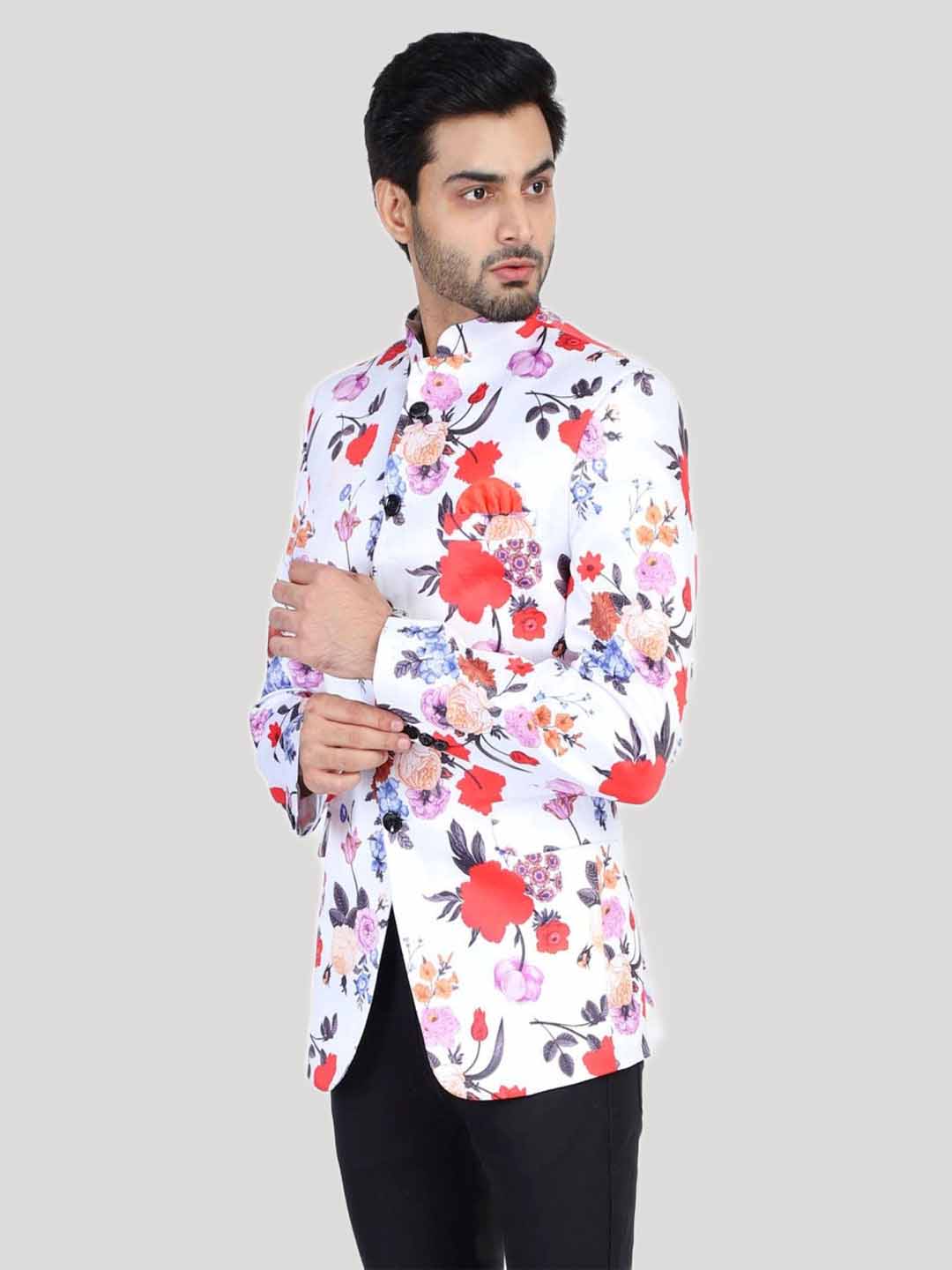 Men Printed Men Blazer With Hanky - Tahvo India