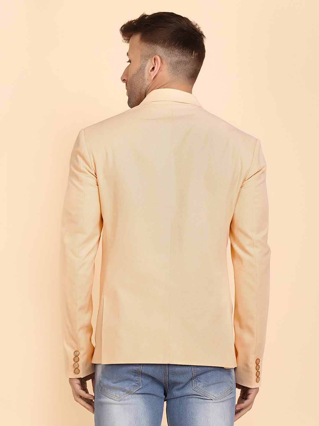 Orange Solid Single Breasted Casual Blazer - Tahvo India