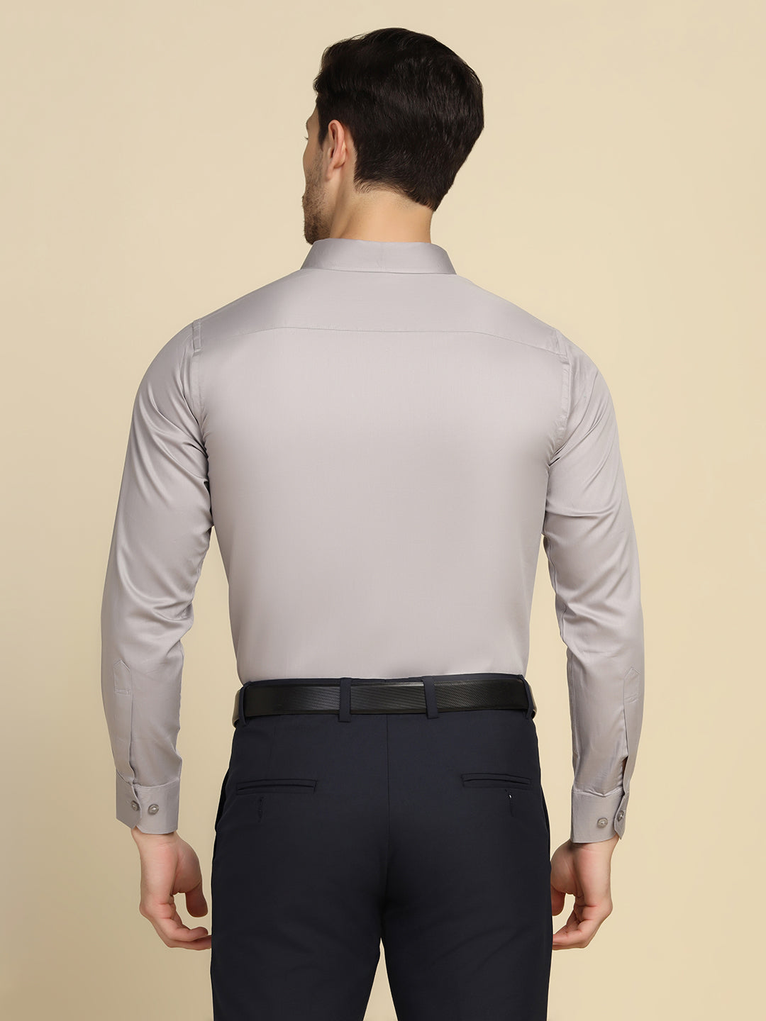 Men Solid Grey Shirt - Tahvo India