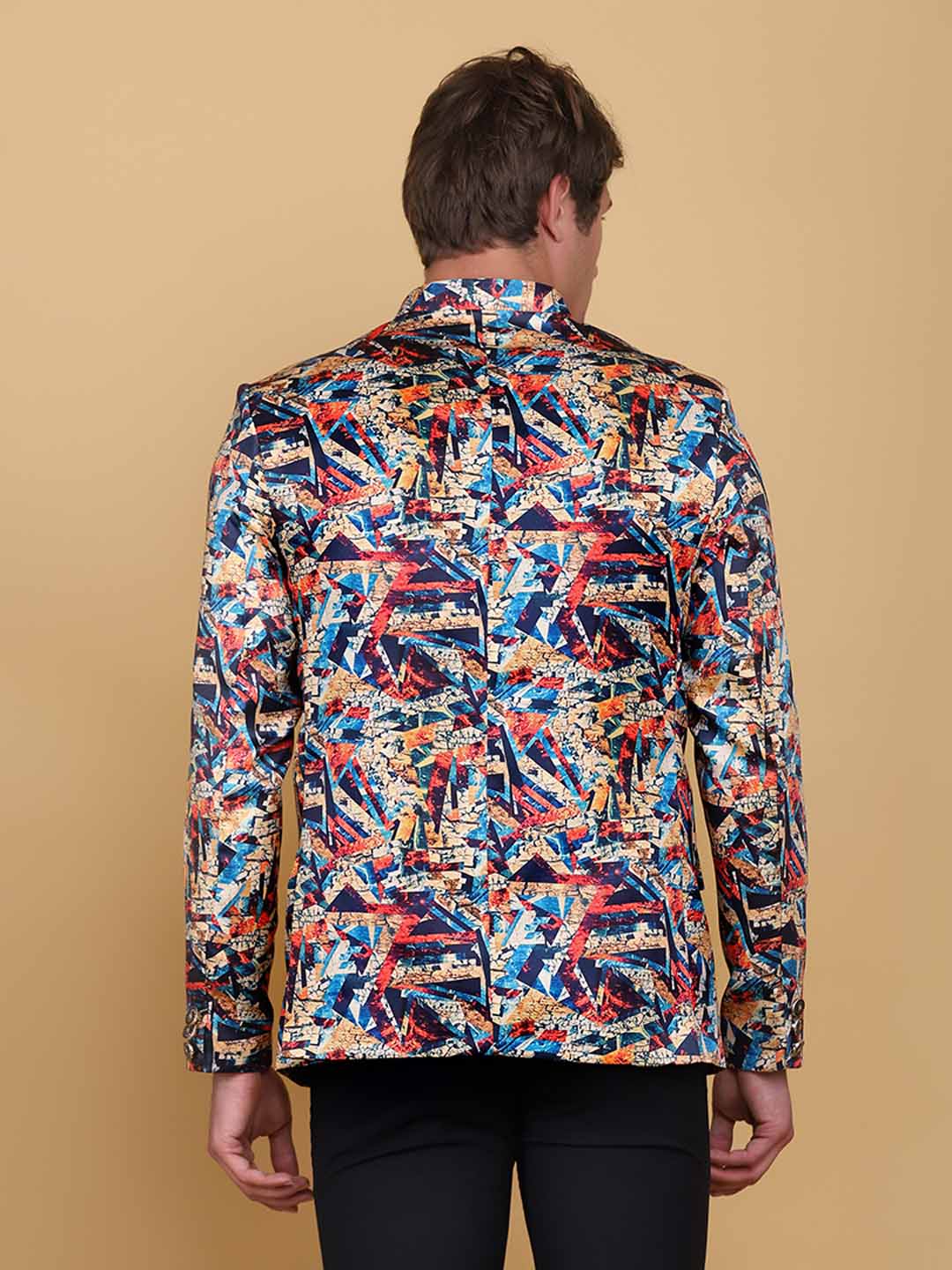 Men Printed Bandgala Blazers