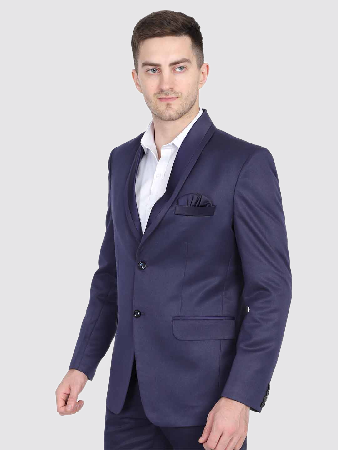 Men Blue Tuxedo Suit - Tahvo India