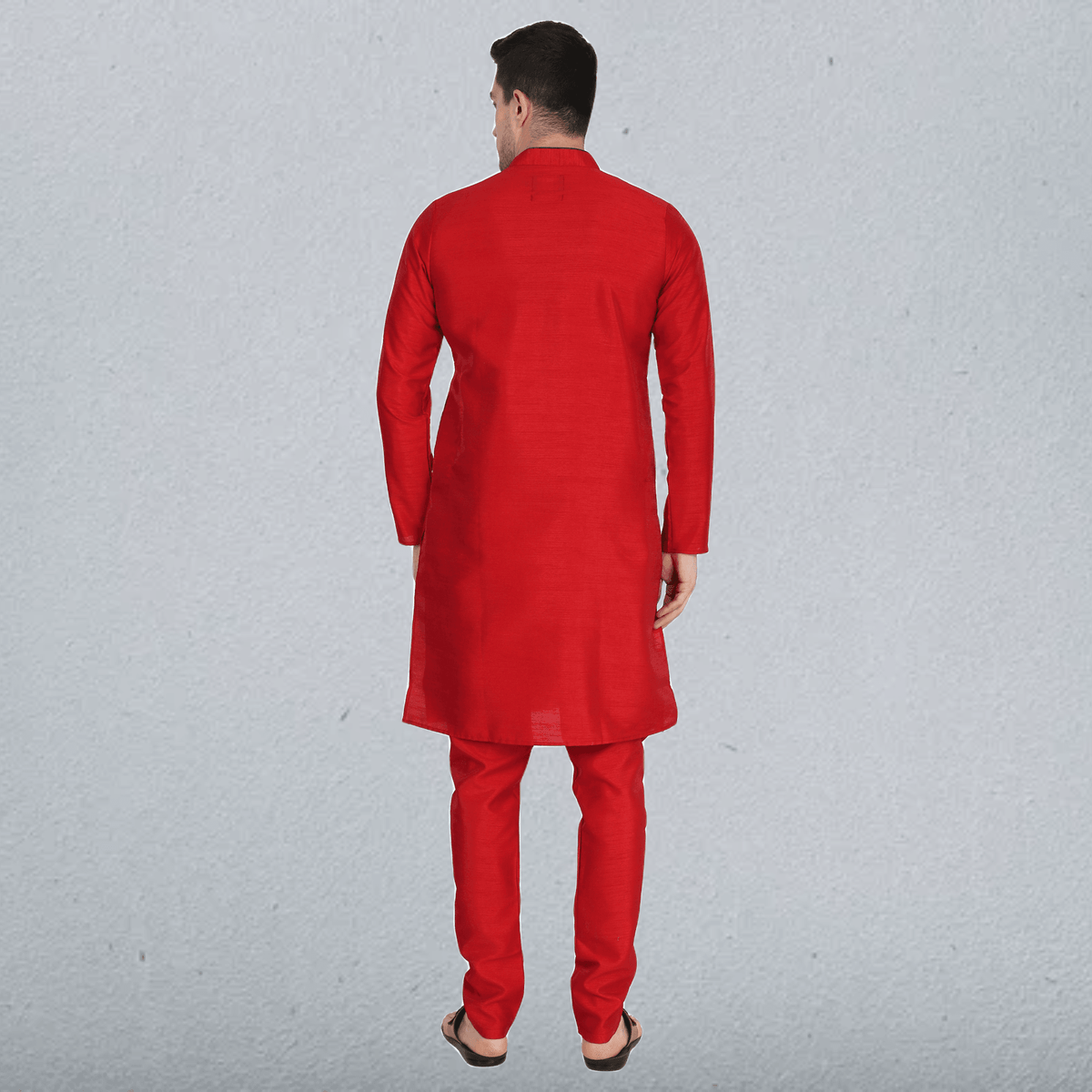 Men Red Kurta Set - Tahvo India