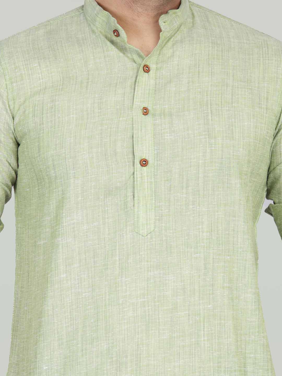 Men Sea Green Short Kurta Shirt - Tahvo India
